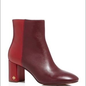 Tory burch two toned red booties sz 9.5